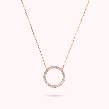 Collana con Pendente ad Anello in Cubic Zirconia