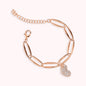Bracelet à maillons marquise et cœur en pavé de zircones cubiques