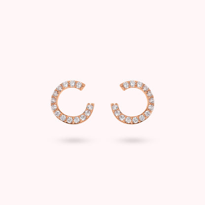 Orecchini a Lobo Semicerchio con Cubic Zirconia