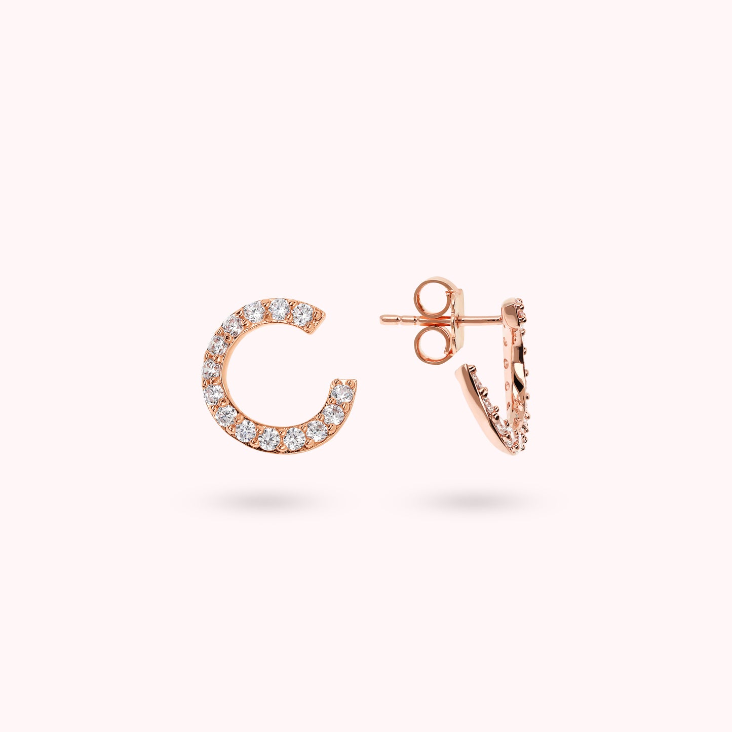 Orecchini a Lobo Semicerchio con Cubic Zirconia