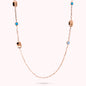 Collana Lunga con Pepite e Prisma Gem Tonde e a Baguette