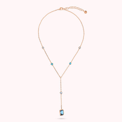 Collier à nœuds avec pierres précieuses rondes et baguettes
