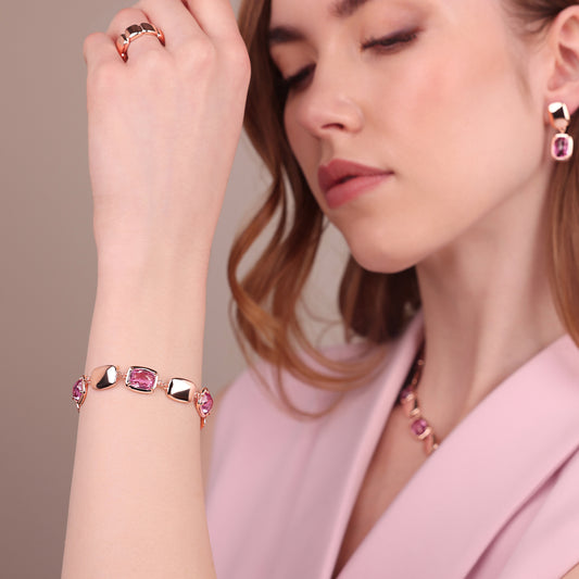 Bracciale con Pepite Lucide e Prisma Gem a Baguette