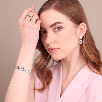 Bracciale con Pepite Lucide e Prisma Gem a Baguette
