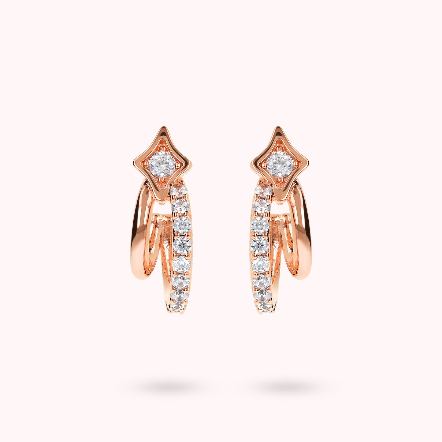 Orecchini Doppi Étoile con Cubic Zirconia
