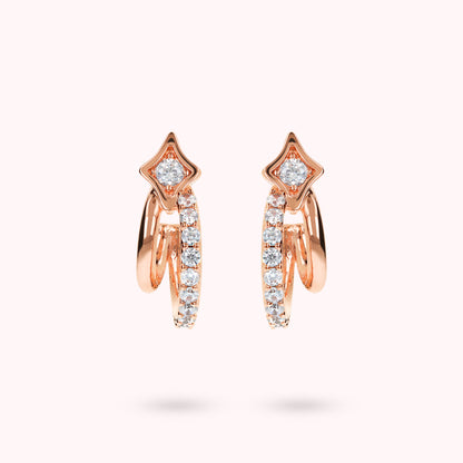 Orecchini Doppi Étoile con Cubic Zirconia