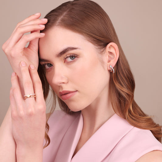 Orecchini Doppi Étoile con Cubic Zirconia