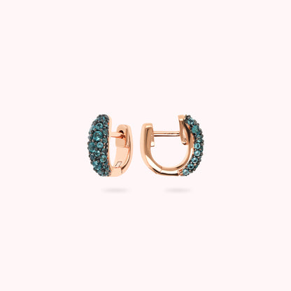 Orecchini a Cerchio Graduati con Pavé di Cubic Zirconia