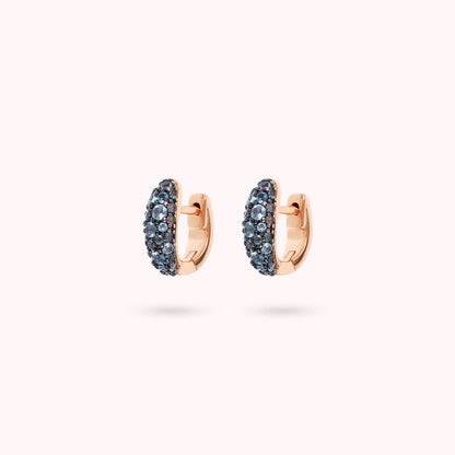 Orecchini a Cerchio Graduati con Pavé di Cubic Zirconia