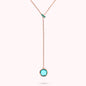 Collana a Cravatta con Rondella in Pavé e Pendente in Prisma Gem Tonda