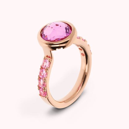 Anello Cocktail con Cubic Zirconia e Prisma Gem Tonda