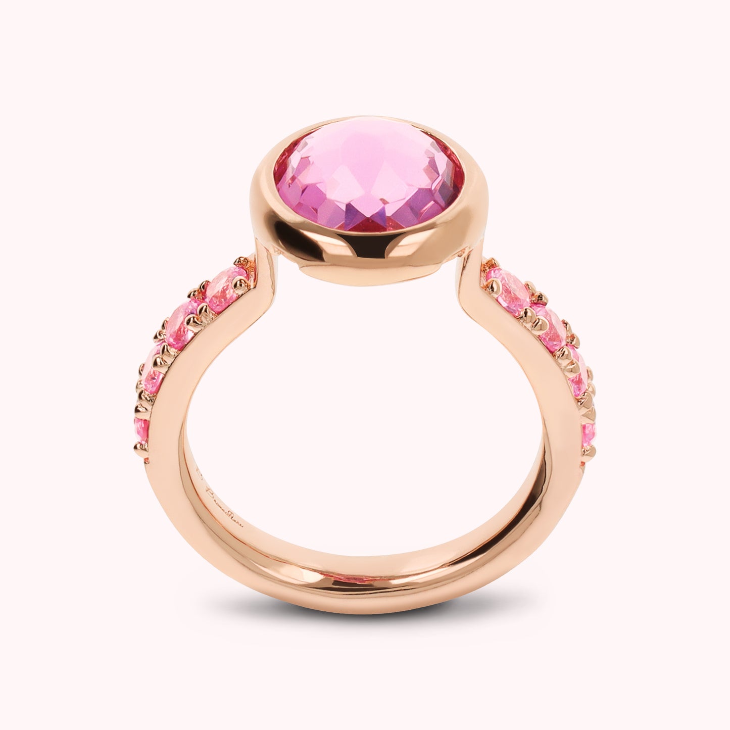 Anello Cocktail con Cubic Zirconia e Prisma Gem Tonda