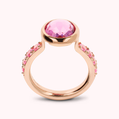 Anello Cocktail con Cubic Zirconia e Prisma Gem Tonda