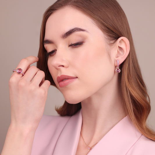 Anello Cocktail con Cubic Zirconia e Prisma Gem Tonda
