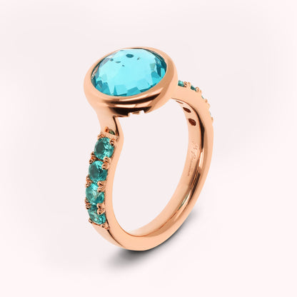Anello Cocktail con Cubic Zirconia e Prisma Gem Tonda