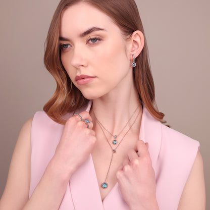 Anello Cocktail con Cubic Zirconia e Prisma Gem Tonda