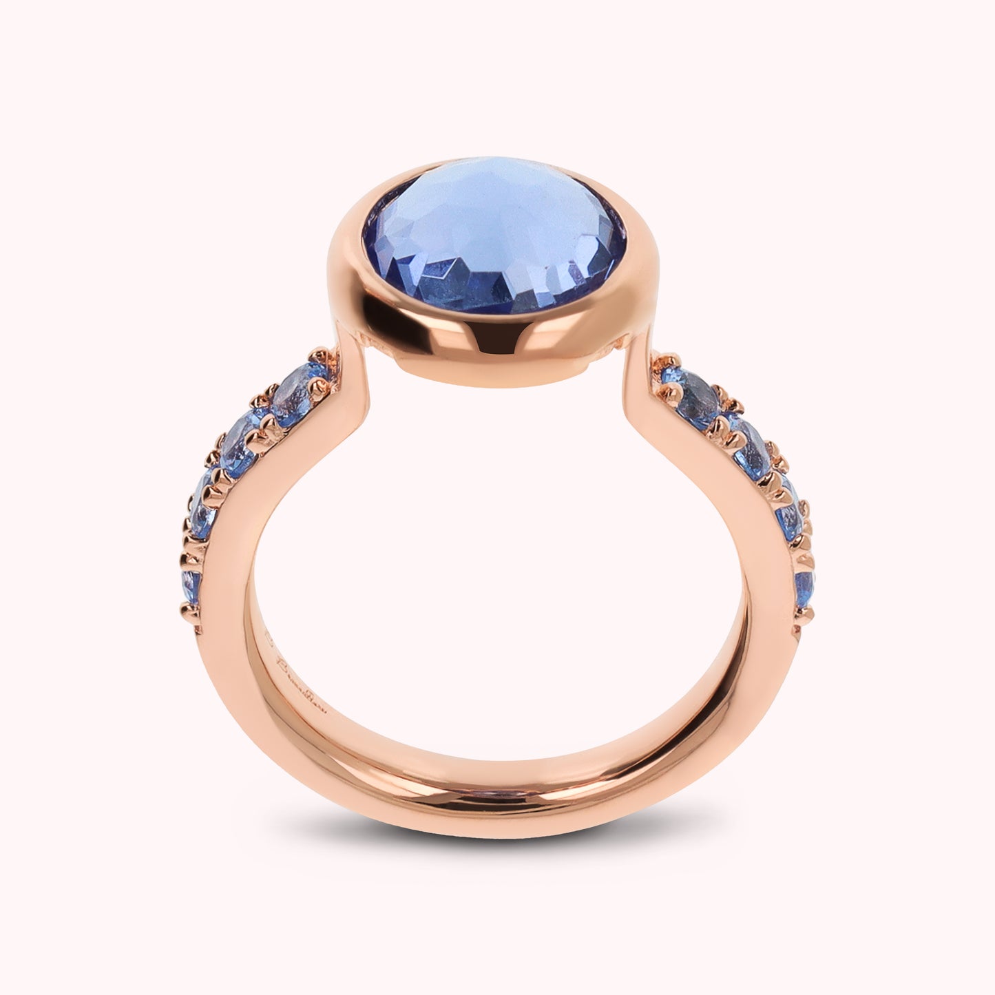 Anello Cocktail con Cubic Zirconia e Prisma Gem Tonda