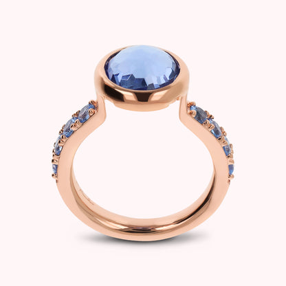 Anello Cocktail con Cubic Zirconia e Prisma Gem Tonda