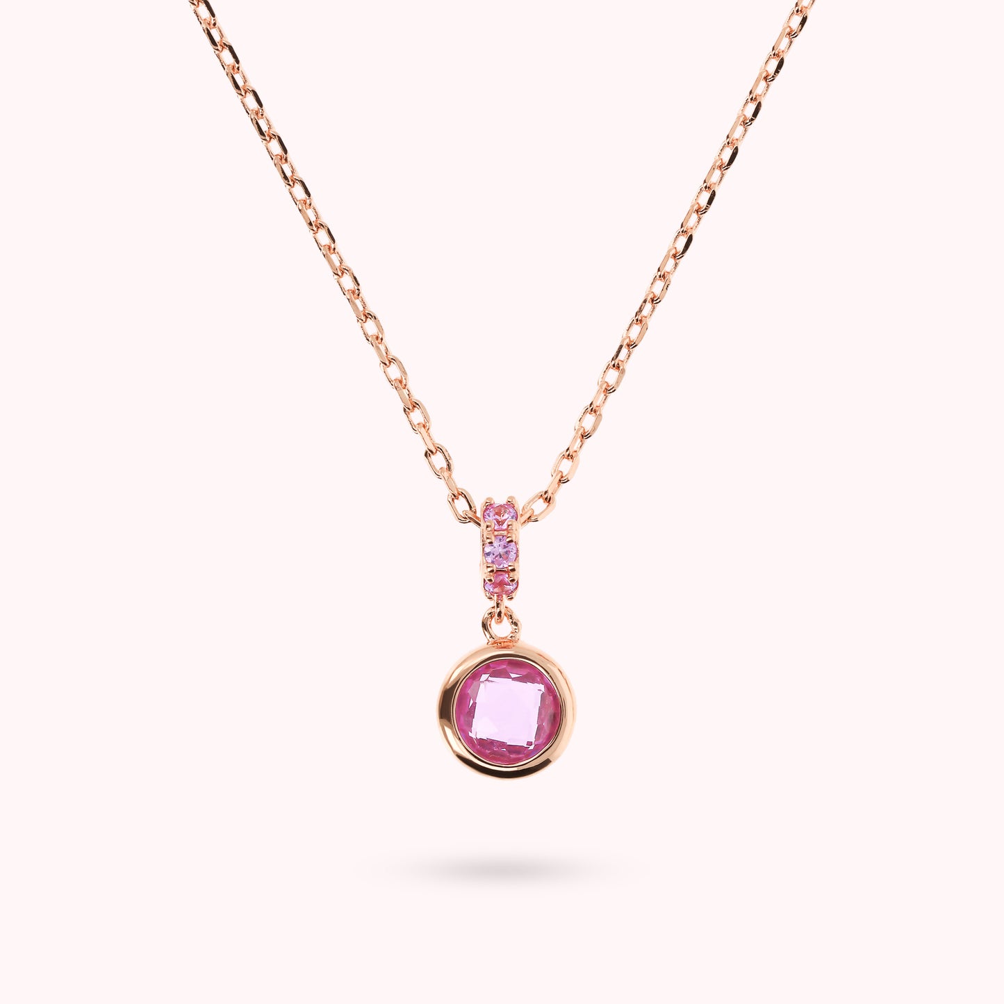 Collier chaîne Forzatina avec pavé et prisme de pierres précieuses rondes