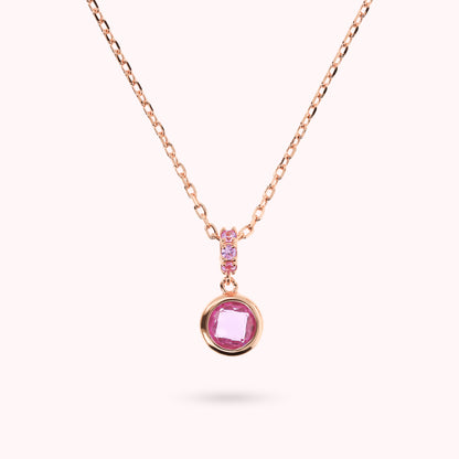 Collier chaîne Forzatina avec pavé et prisme de pierres précieuses rondes