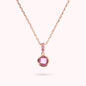 Collier chaîne Forzatina avec pavé et prisme de pierres précieuses rondes