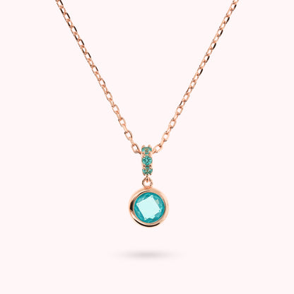 Collier chaîne Forzatina avec pavé et prisme de pierres précieuses rondes