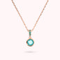 Collier chaîne Forzatina avec pavé et prisme de pierres précieuses rondes