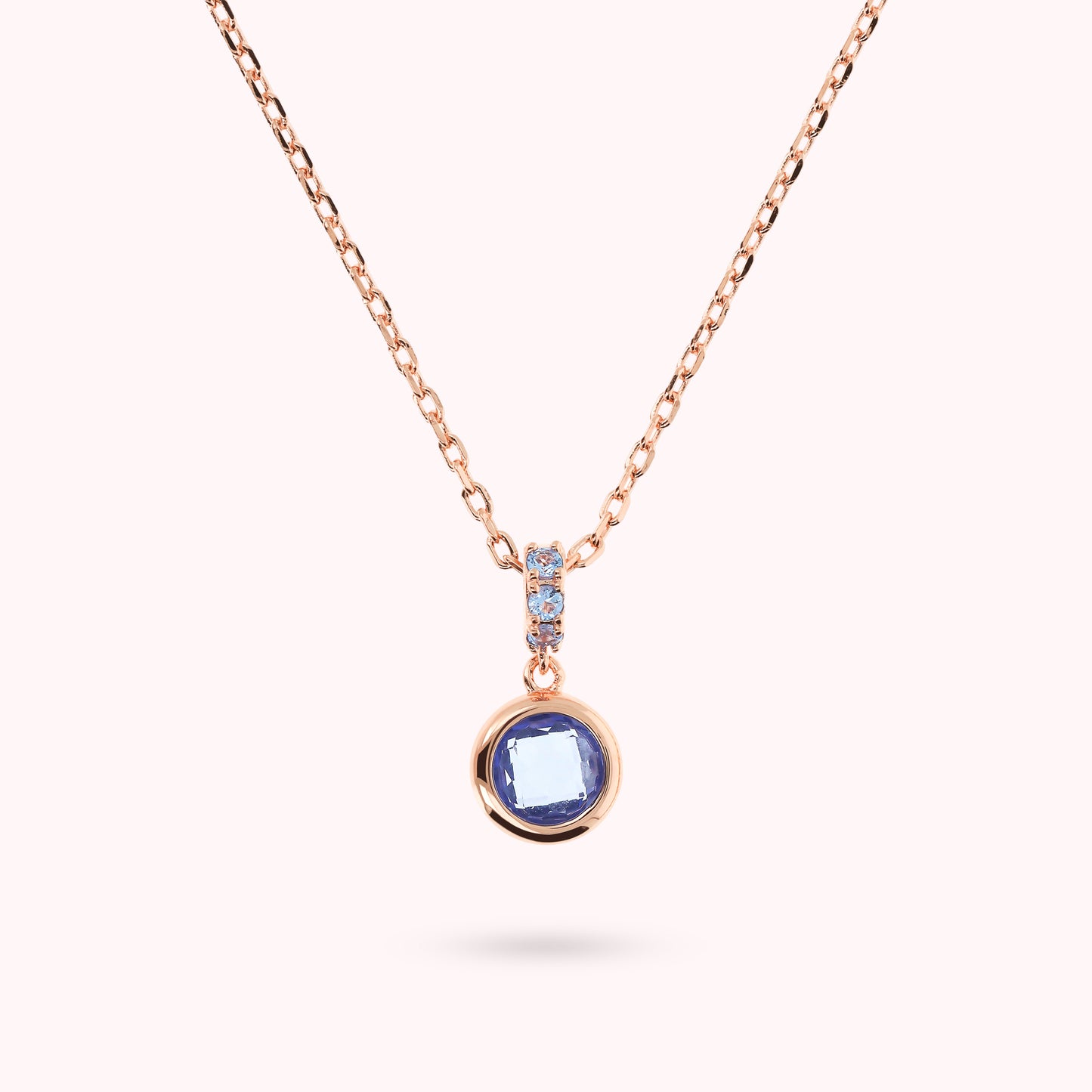 Collier chaîne Forzatina avec pavé et prisme de pierres précieuses rondes