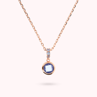 Collier chaîne Forzatina avec pavé et prisme de pierres précieuses rondes