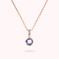 Collier chaîne Forzatina avec pavé et prisme de pierres précieuses rondes