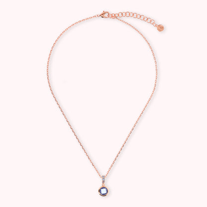 Collier chaîne Forzatina avec pavé et prisme de pierres précieuses rondes