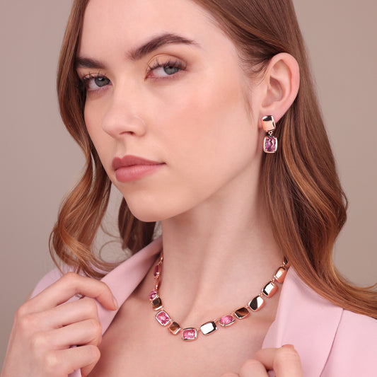 Collana Choker con Pepite Lucide e Prisma Gem a Baguette