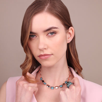 Collana Choker con Pepite Lucide e Prisma Gem a Baguette