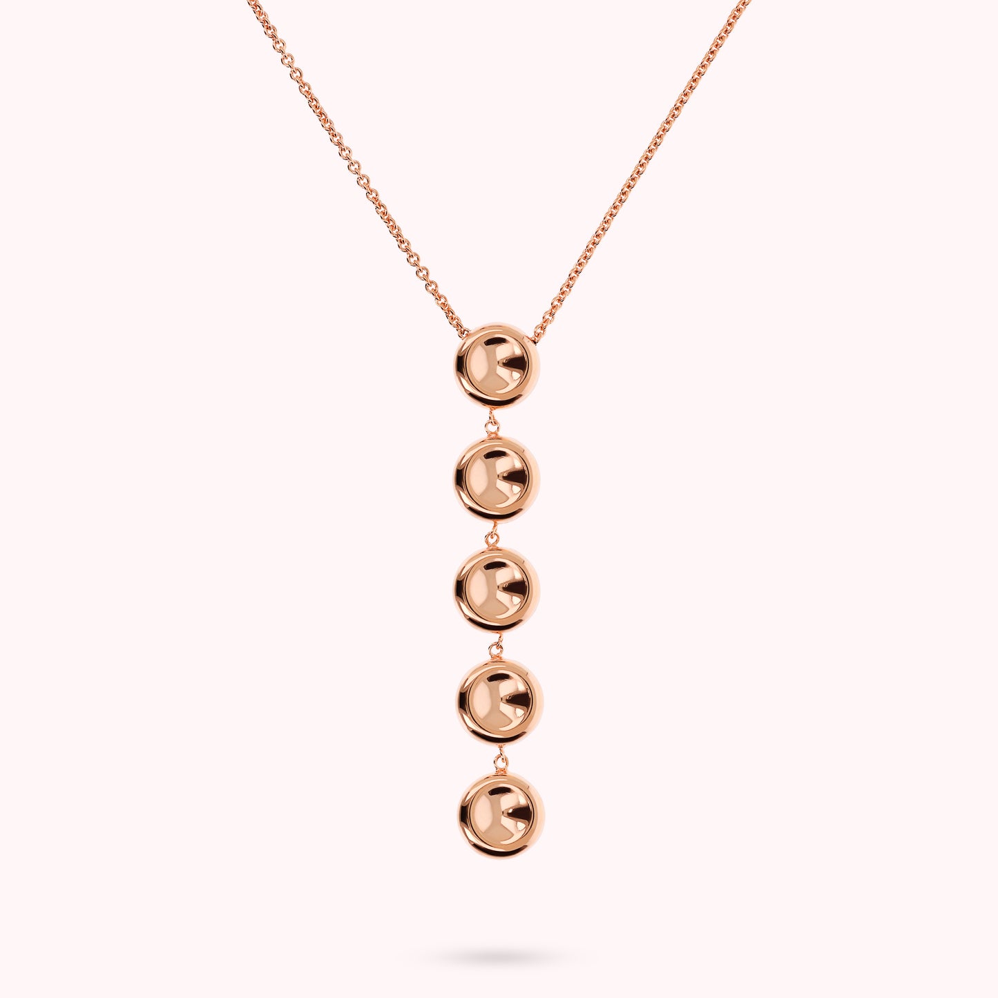 Collana a Cravatta con Drop di Bottoni Lucidi