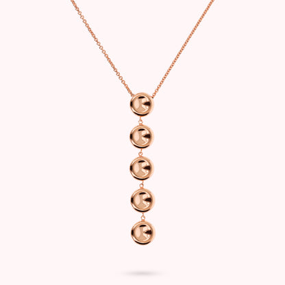 Collana a Cravatta con Drop di Bottoni Lucidi