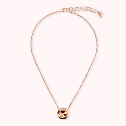 Collana Catena Rolo con Pendente a Bottone Lucido