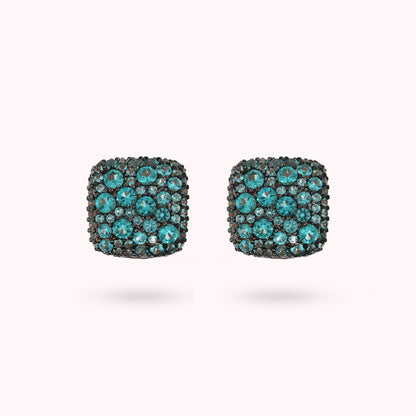 Orecchini a Lobo Quadrati con Pavé di Cubic Zirconia