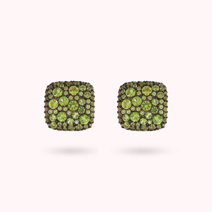 Orecchini a Lobo Quadrati con Pavé di Cubic Zirconia