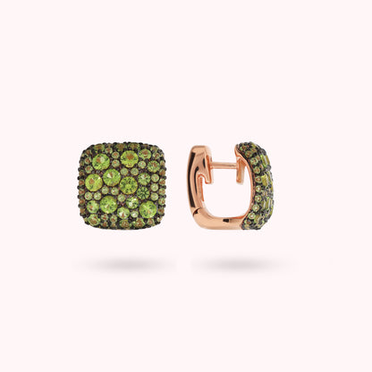 Orecchini a Lobo Quadrati con Pavé di Cubic Zirconia