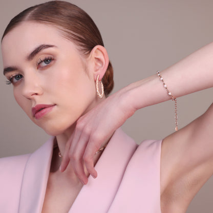 Orecchini Ovali in Pavé di Cubic Zirconia