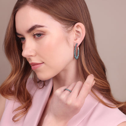 Orecchini Ovali in Pavé di Cubic Zirconia
