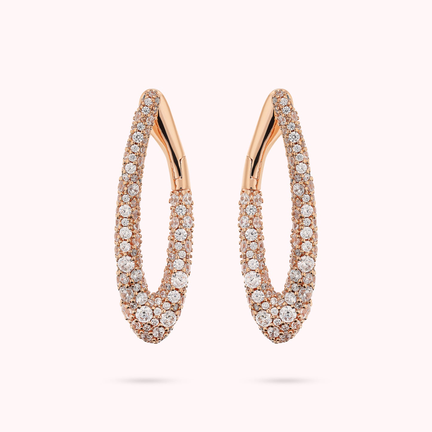 Orecchini Ovali in Pavé di Cubic Zirconia