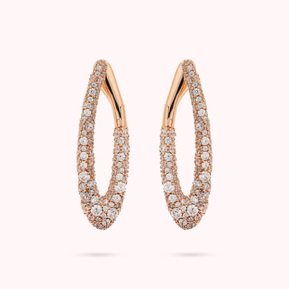 Orecchini Ovali in Pavé di Cubic Zirconia