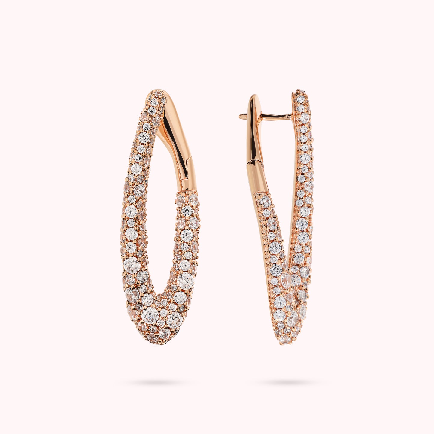 Orecchini Ovali in Pavé di Cubic Zirconia