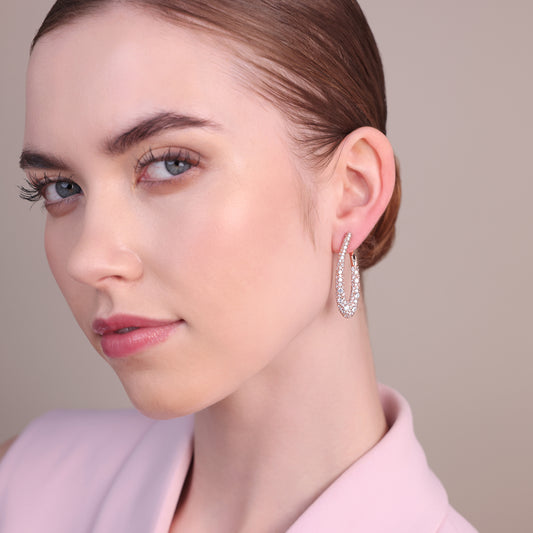 Orecchini Ovali in Pavé di Cubic Zirconia