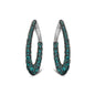 Boucles d'oreilles ovales blanches en zircone cubique pavée