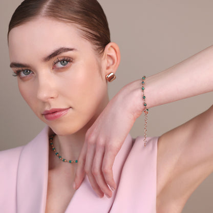 Bracelet chapelet avec pierres naturelles à facettes