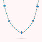 Collier rosaire avec pierre naturelle Apatite bleue