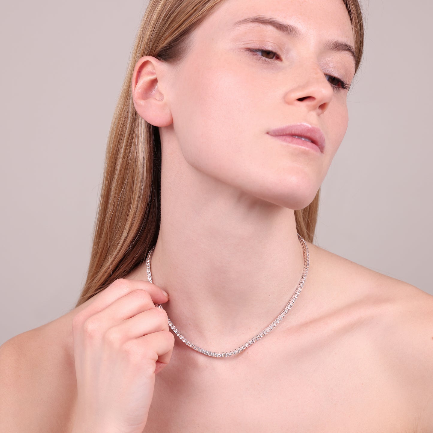 Collana Tennis con Cubic Zirconia Tonde