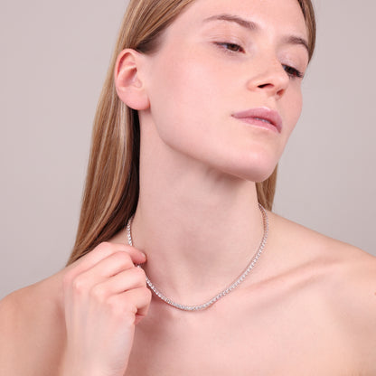 Collana Tennis con Cubic Zirconia Tonde